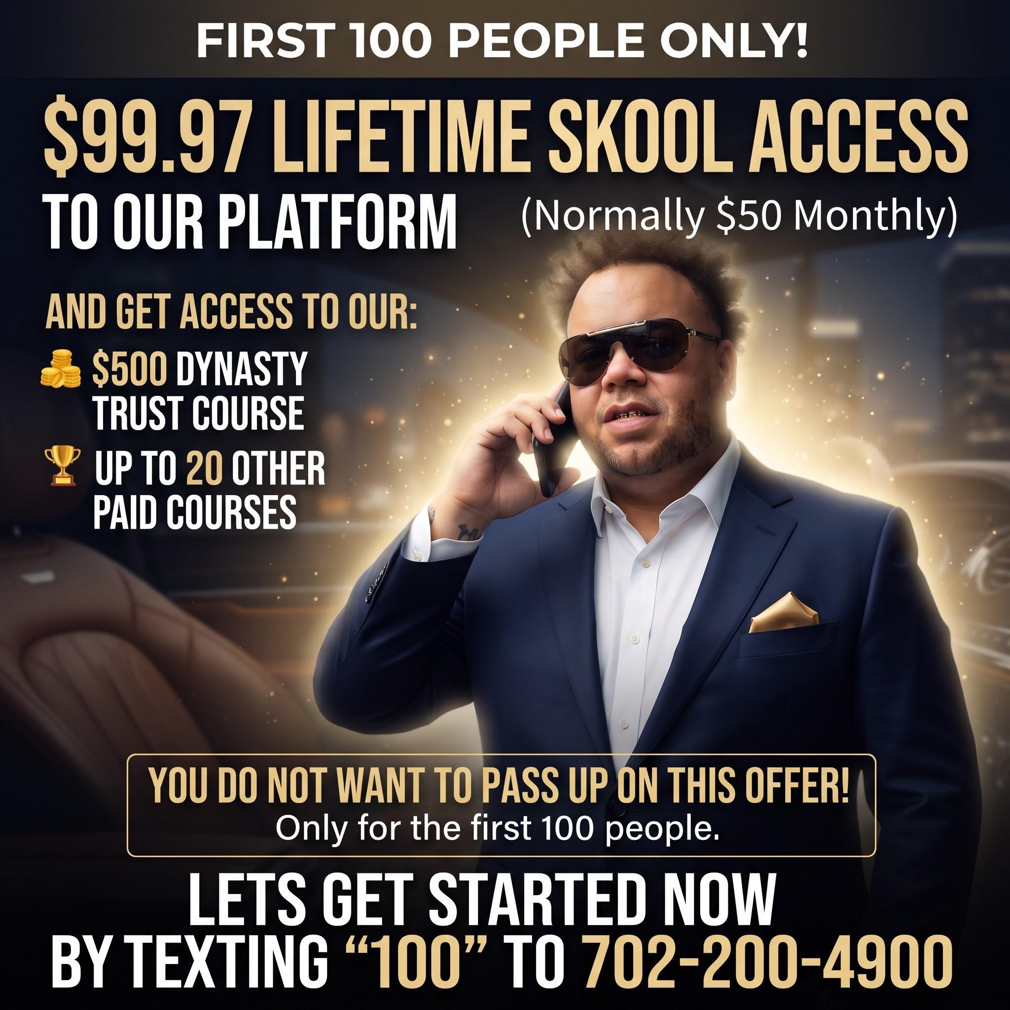 $99.97 Lifetime Skool Access - first 100 people only